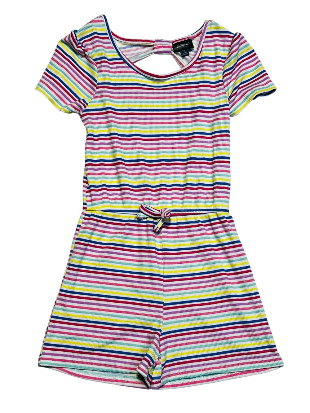 Kids Striped Short Sleeve Romper - Multicolor